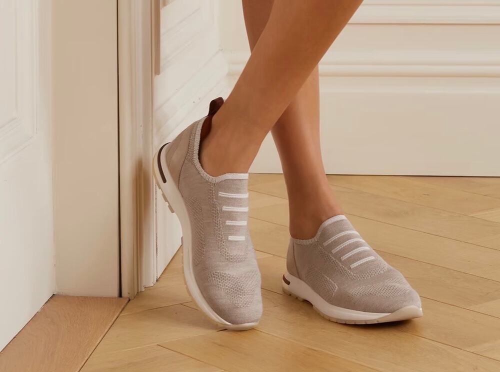 Loro Piana Flexy Walk Sneakers Light Beige Knit Size 38 – Pristine Condition